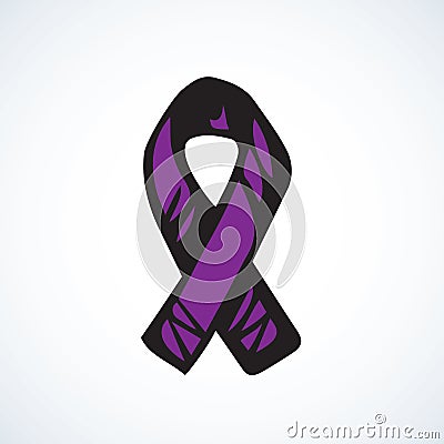 Aid ribbon logo. Vector drawing Vector Illustration