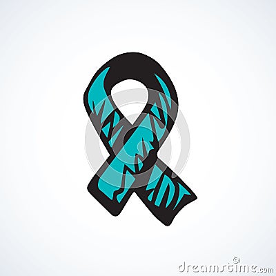 Aid ribbon logo. Vector drawing Vector Illustration