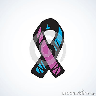 Aid ribbon logo. Vector drawing Vector Illustration