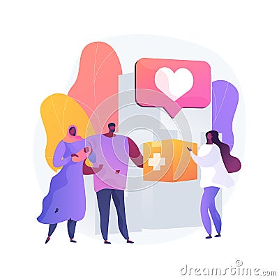 Aid to disadvantaged groups abstract concept vector illustration. Vector Illustration