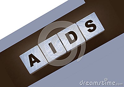 AIDS letters on wooden cubes. STD sexually transmitted diseases Stock Photo