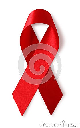 Aids awareness red ribbon Stock Photo