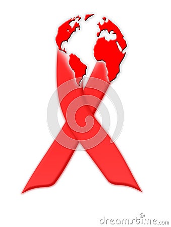 Aids Awareness Red Ribbon Stock Photo