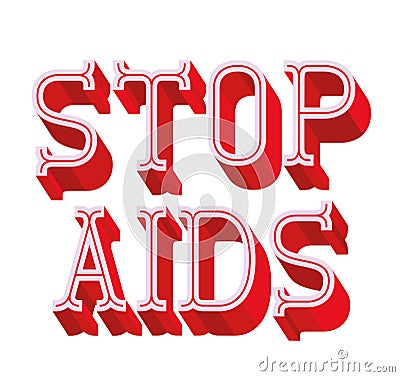 aids campaign lettering with stop aids message Vector Illustration