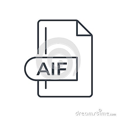 AIF File Format Icon. AIF extension line icon Stock Photo