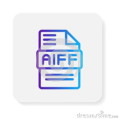 Aiff document file flat icons. format files type,extension, symbol icon. can be used for website, ui and mobile app Vector Illustration