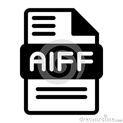 Aiff file icon. Audio format symbol Solid icons, Vector illustration. can be used for website interfaces, mobile applications and Vector Illustration