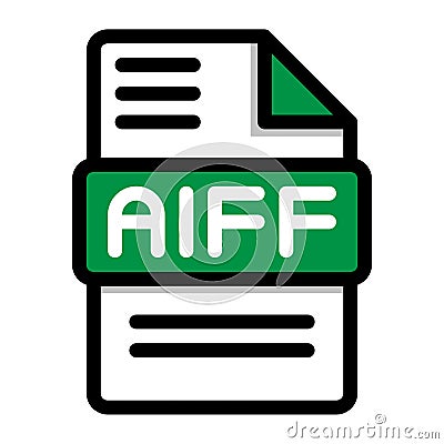 Aiff file icon. flat audio file, icons format symbols. Vector illustration. can be used for website interfaces, mobile Vector Illustration