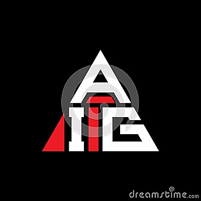 AIG triangle letter logo design with triangle shape. AIG triangle logo design monogram. AIG triangle vector logo template with red Vector Illustration