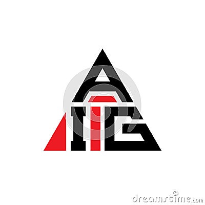 AIG triangle letter logo design with triangle shape. AIG triangle logo design monogram. AIG triangle vector logo template with red Vector Illustration