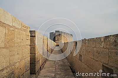 Aigues Mortes, view the city wall built in the medieval age, occitanie, France Stock Photo