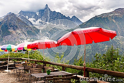 Aiguille du Dru mountain peak summit cliff, Chamonix Stock Photo