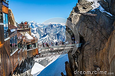 Aiguille du Midi Platform,2-AUGUST 2013 France, Europe Editorial Stock Photo