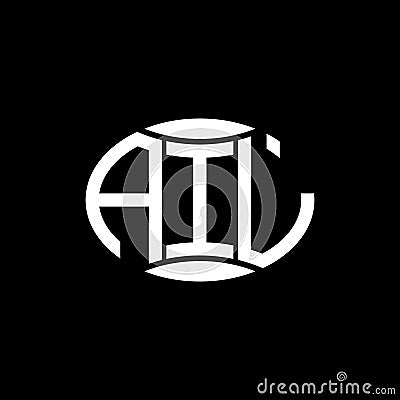 AIL abstract monogram circle logo design on black background. AIL Unique creative initials letter logo Vector Illustration