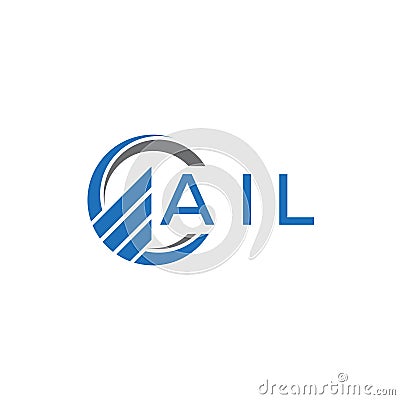 AIL Flat accounting logo design on white background. AIL creative initials Growth graph letter logo concept. AIL business finance Vector Illustration