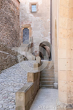 An aile to an old part of a castle, karlstejn, Czech Republic Stock Photo