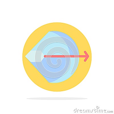 Aim, Archery, Arrow, Bow, Shoot Abstract Circle Background Flat color Icon Vector Illustration