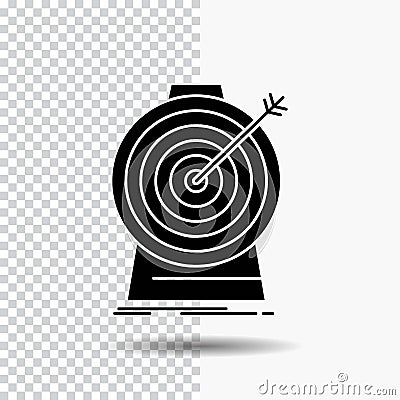 Aim, focus, goal, target, targeting Glyph Icon on Transparent Background. Black Icon Vector Illustration