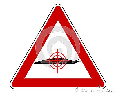 Aim at slugs warning sign Vector Illustration