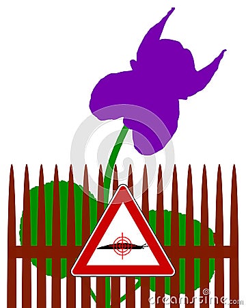 Aim at slugs warning sign Vector Illustration