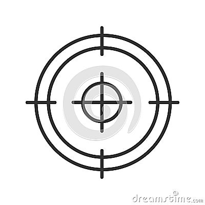 Aim, target, focus, goal linear icon Vector Illustration