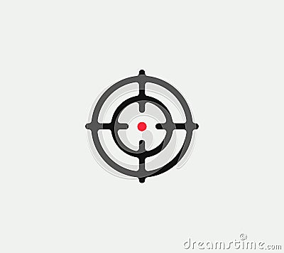 Aim vector linear stylized icon, goal abstract sign, target symbol, gun business logo template, vector illustration on Vector Illustration