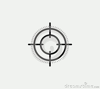 Aim vector linear stylized icon, goal abstract sign, target symbol, gun business logo template, vector illustration on Vector Illustration