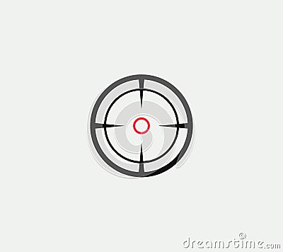 Aim vector linear stylized icon, goal abstract sign, target symbol, gun business logo template, vector illustration on Vector Illustration