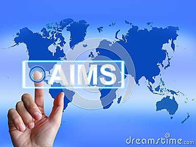 Aims Map Shows International Goals and Stock Photo
