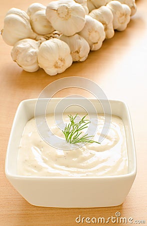 Aioli - garlic sauce Stock Photo