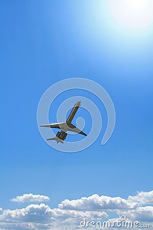 Aiplane at takeoff Stock Photo