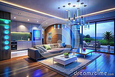 AIPowered Smart Home Automation Optimizing Energy Efficiency Security and Convenience Through Edge Computing Stock Photo