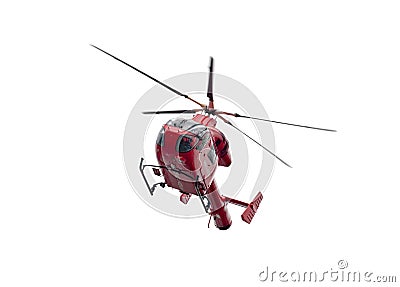 Air ambulance helicopter isolated on white background, London - UK Stock Photo