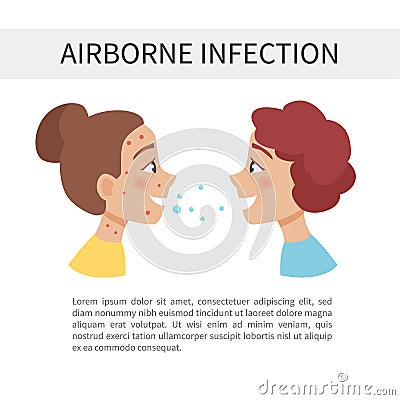 Airborne infection Vector Illustration