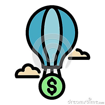 Air ballon startup icon color outline vector Vector Illustration