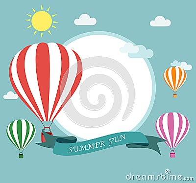 Air balloon flying Vector Illustration