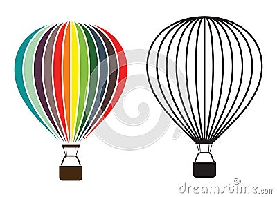 Air balloon isolated on white Vector Illustration