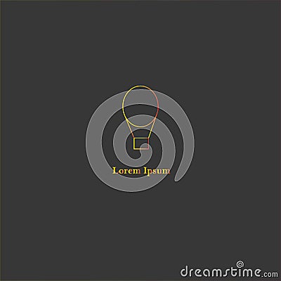 Air balloon travel fly on a dark background. Vector Illustration