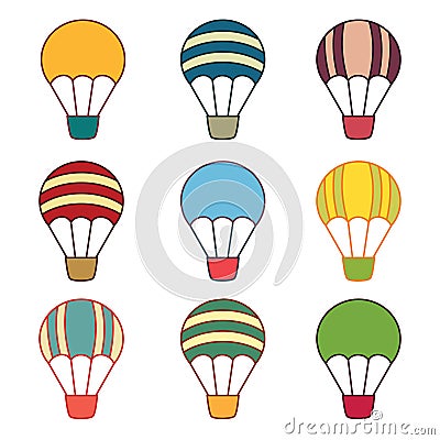 Air balloons samples Vector Illustration