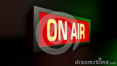 ON AIR broadcast message Stock Photo