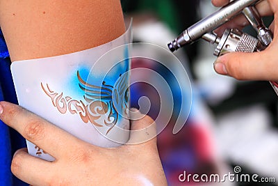 Air brush tatoo Stock Photo