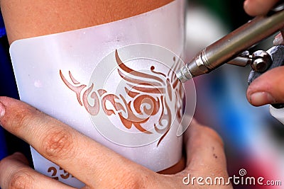 Air brush tatoo Stock Photo