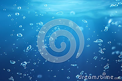 Air bubbles under water Stock Photo