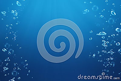 Air bubbles under water Stock Photo