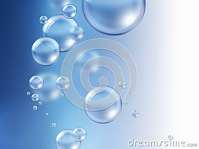 Air bubbles under water Stock Photo