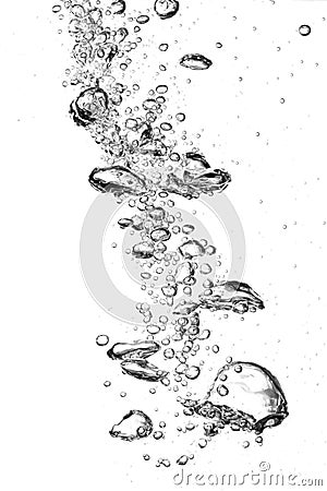 Air bubbles underwater Stock Photo