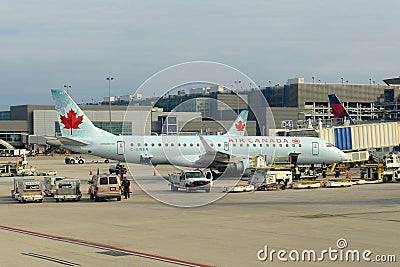 Air Canada Embraer 190 at Ft. Lauderdale Airport Editorial Stock Photo