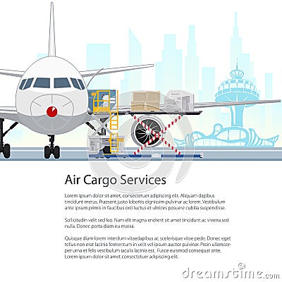 Air Cargo Services and Freight, Brochure Design Vector Illustration