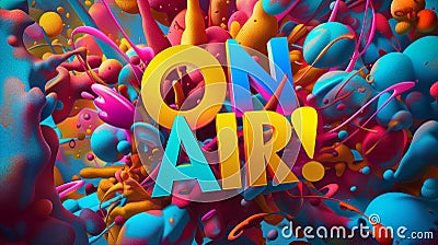 On Air Colorful Lettering Stock Photo