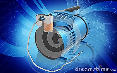 Air Compressor Cartoon Illustration